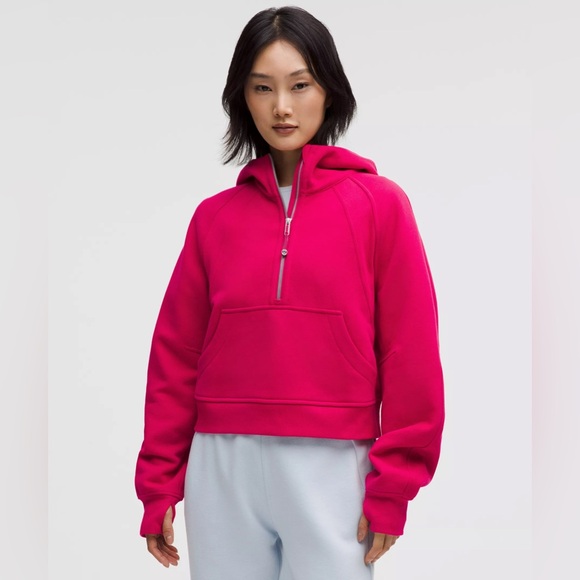 LULULEMON | Scuba Oversized Half Zip hoodie hot pink M/L PDRA sweatshirt - Picture 1 of 6